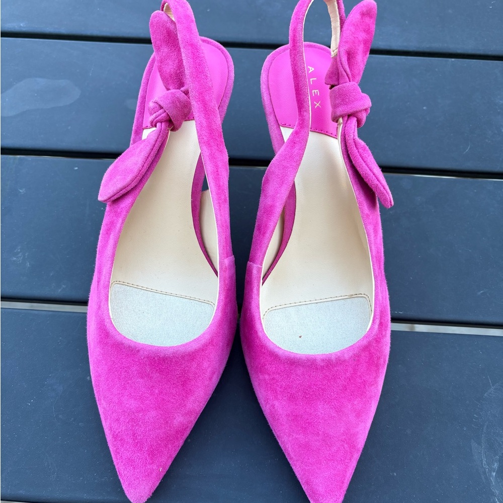 Alex Marie Fuchsia Suede Slingback Heels